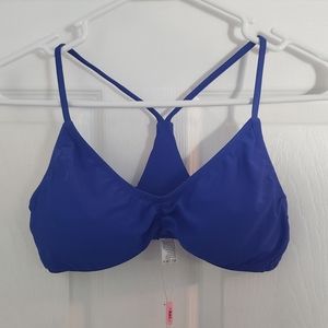 Royal blue strappy bikini top